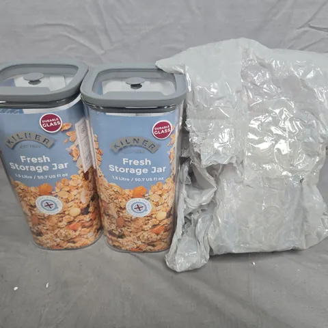 KILNER FRESH STORAGE JARS – SET OF 3, 1.5L EACH (SQUARE JARS)
