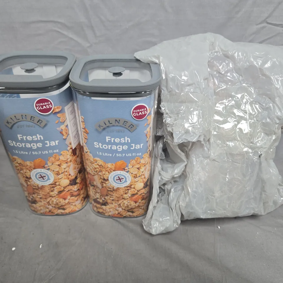 KILNER FRESH STORAGE JARS – SET OF 3, 1.5L EACH (SQUARE JARS)