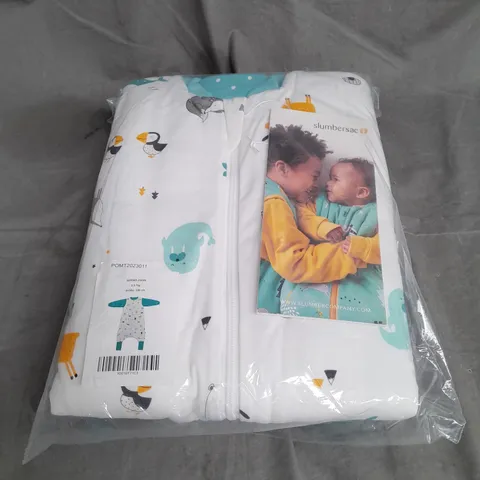 BAGGED SLUMBERSAC BABY SLEEPSUIT 2.5 TOG IN WHITE/BLUE SIZE 3-4YRS