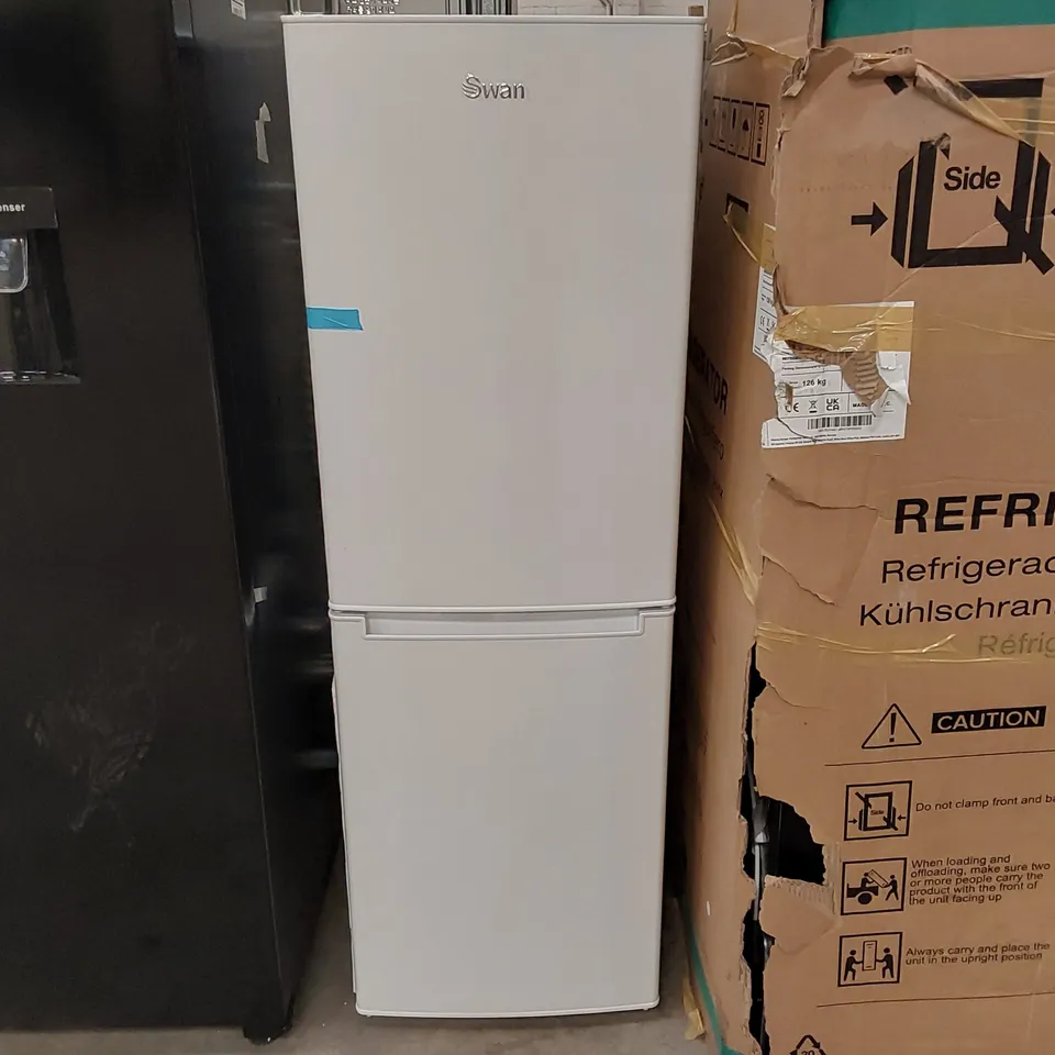 BOXED SWAN SR15690W 48CM WIDE, 50/50 SPLIT FRIDGE FREEZER - WHITE