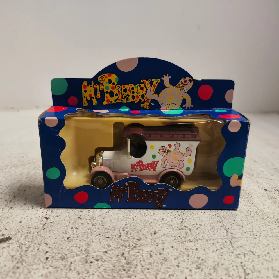 MR BLOBBY DIE-CAST TOY CAR IN ORIGINAL PACKAGING