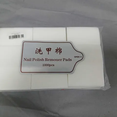 BOX OF APPROXIMATELY 14 PACKS OF NAIL POLISH REMOVER PADS - 1000 PADS PER PACK