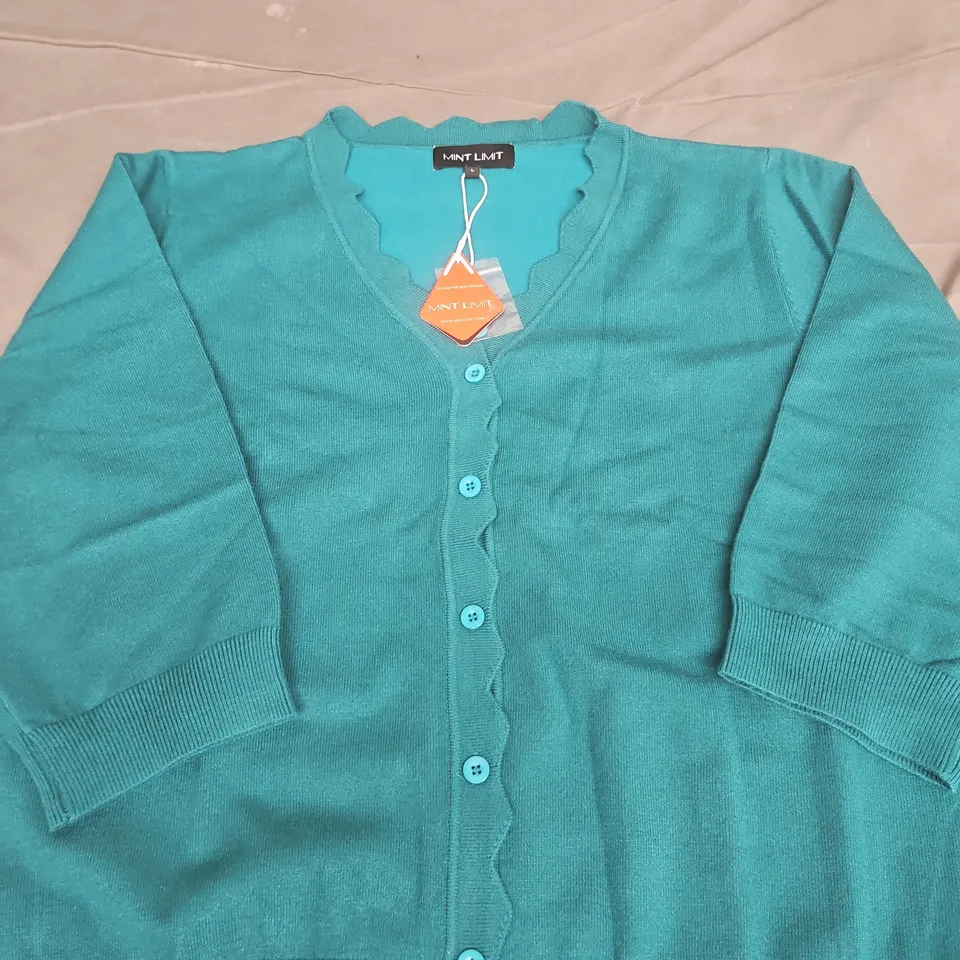 MINT LIMIT TEAL CARDIGAN – UK SIZE L