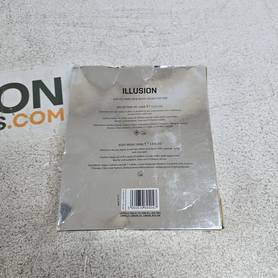 ILLUSION EAU DE PARFUM & BODY WASH FOR HIM GIFT SET (100ML + 100ML)