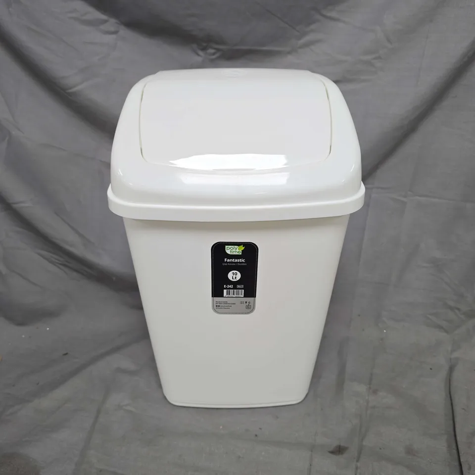 POLY TIME FANTASTIC 10L BIN IN WHITE