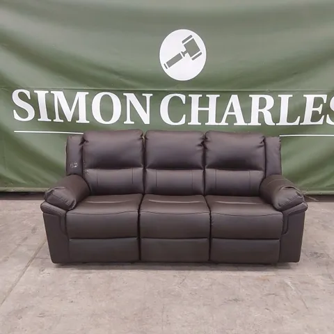 ALBION LUXURY FAUX LEATHER 3 SEATER HIGH BACK MANUAL RECLINER SOFA