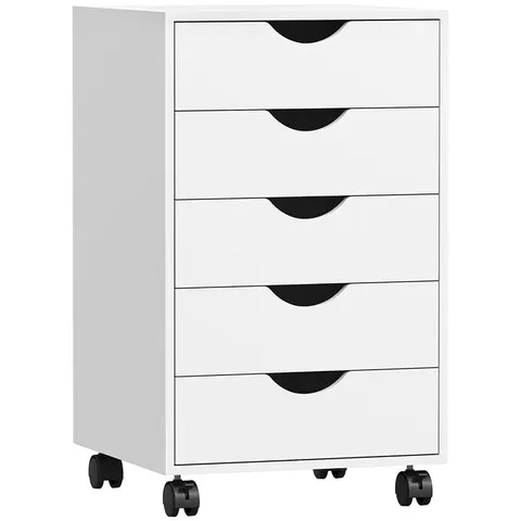 BOXED HOMCOM FIVE-DRAWER FILING CABINET - WHITE