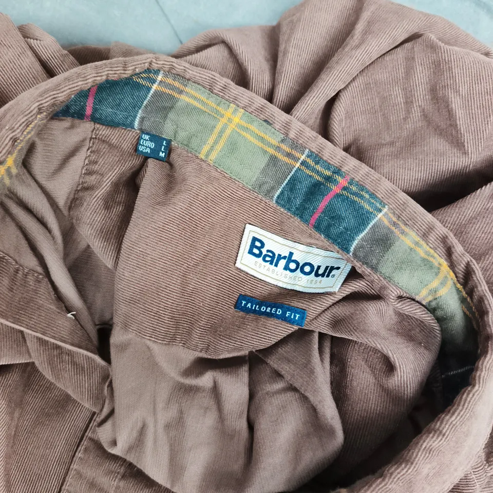 BARBOUR TAILORED FIT BROWN CORDUROY SHIRT – MEN'S - UK LARGE