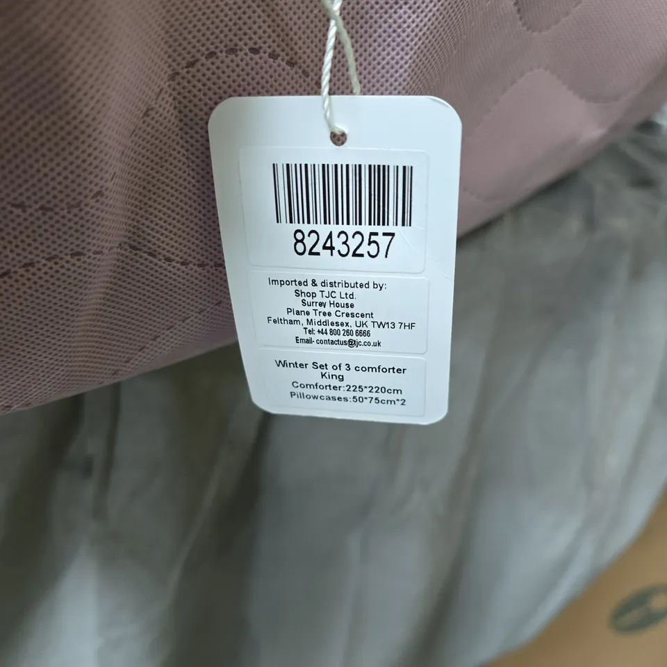 LIVMORE WINTER SET OF 3 KING SIZE COMFORTERS IN PINK BAG