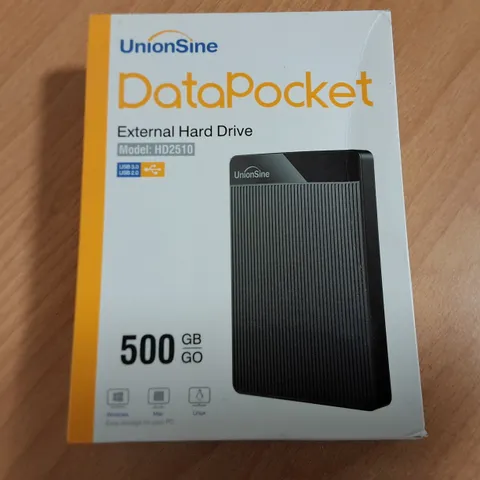 SEALED UNIONSHINE DATAPOCKET 500GB EXTERNAL HARD DRIVE - HD2510