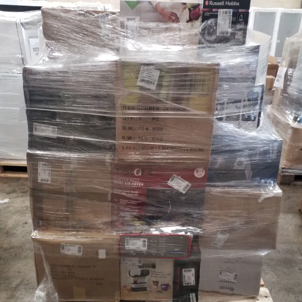 PALLET OF APPROXIMATELY 30 UNPROCESSED RAW RETURN HOUSEHOLD AND ELECTRICAL GOODS TO INCLUDE;