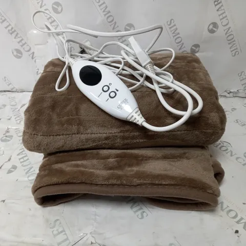 BOXED COZEE HOME VELVETSOFT HEATED THROW IN DARK TAUPE