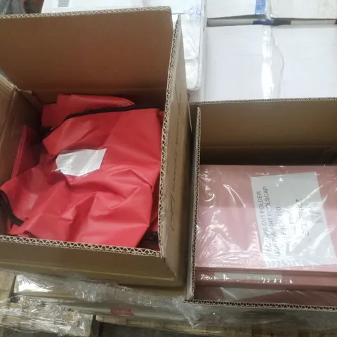 PALLET CONTAINING ASSORTED PRODUCTS INCLUDING VAL-U-MAIL MAILING POUCHES, SQUARE CUT FOLDERS, RING BINDERS & BIG NUMBER LANDLINES PHONES
