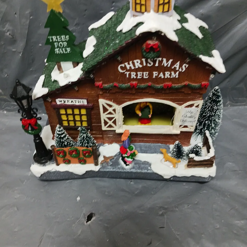 CHRISTMAS TREE FARM SCENE WITH LIGHTS AND MUSIC RRP £39.99