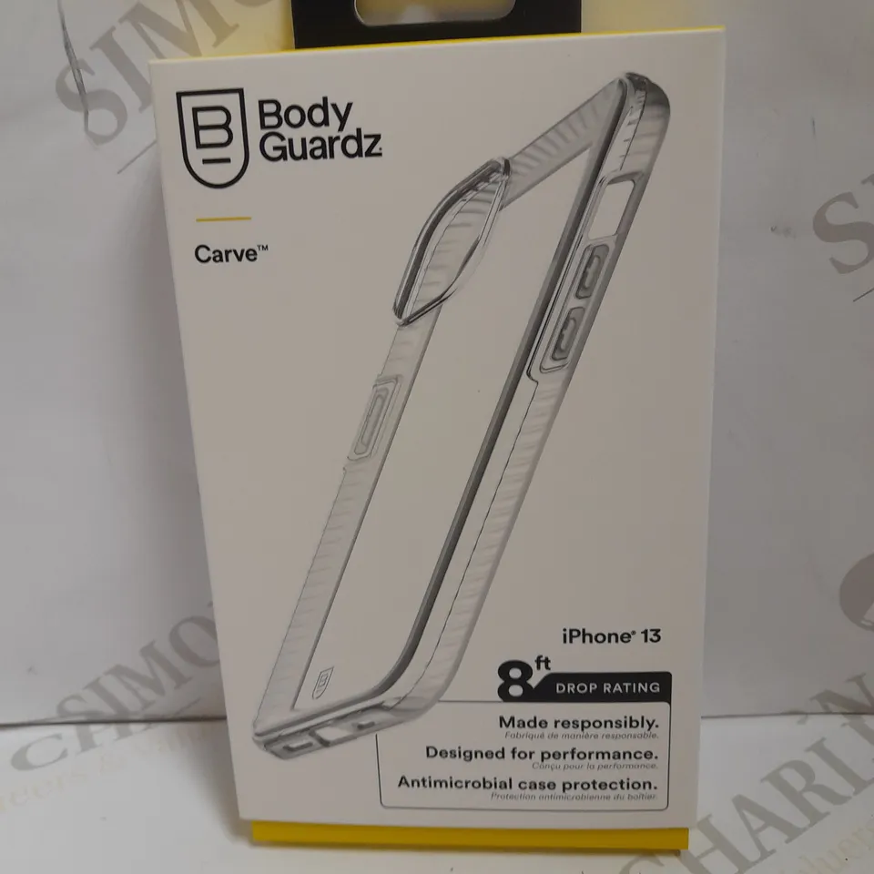 BOX OF APPROX 6 BODY GUARDZ CARVE PROTECTIVE CASES FOR IPHONE 13 - CLEAR