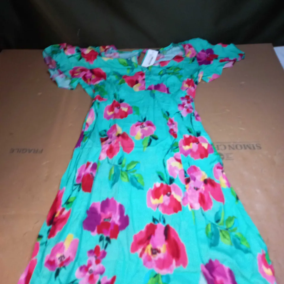 TALL GARDEN FLORAL TEA MIDI DRESS SIZE 12
