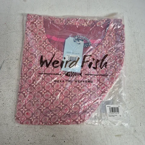 BAGGED WEIRD FISH PINTO COTTON PRINTED JERSEY T-SHIRT – UK 12
