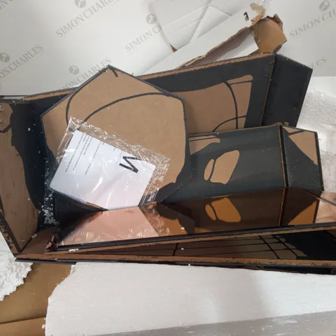 JULIEN MACDONALD GEOMETRIC MIRRORED SIDE TABLE - ROSE GOLD