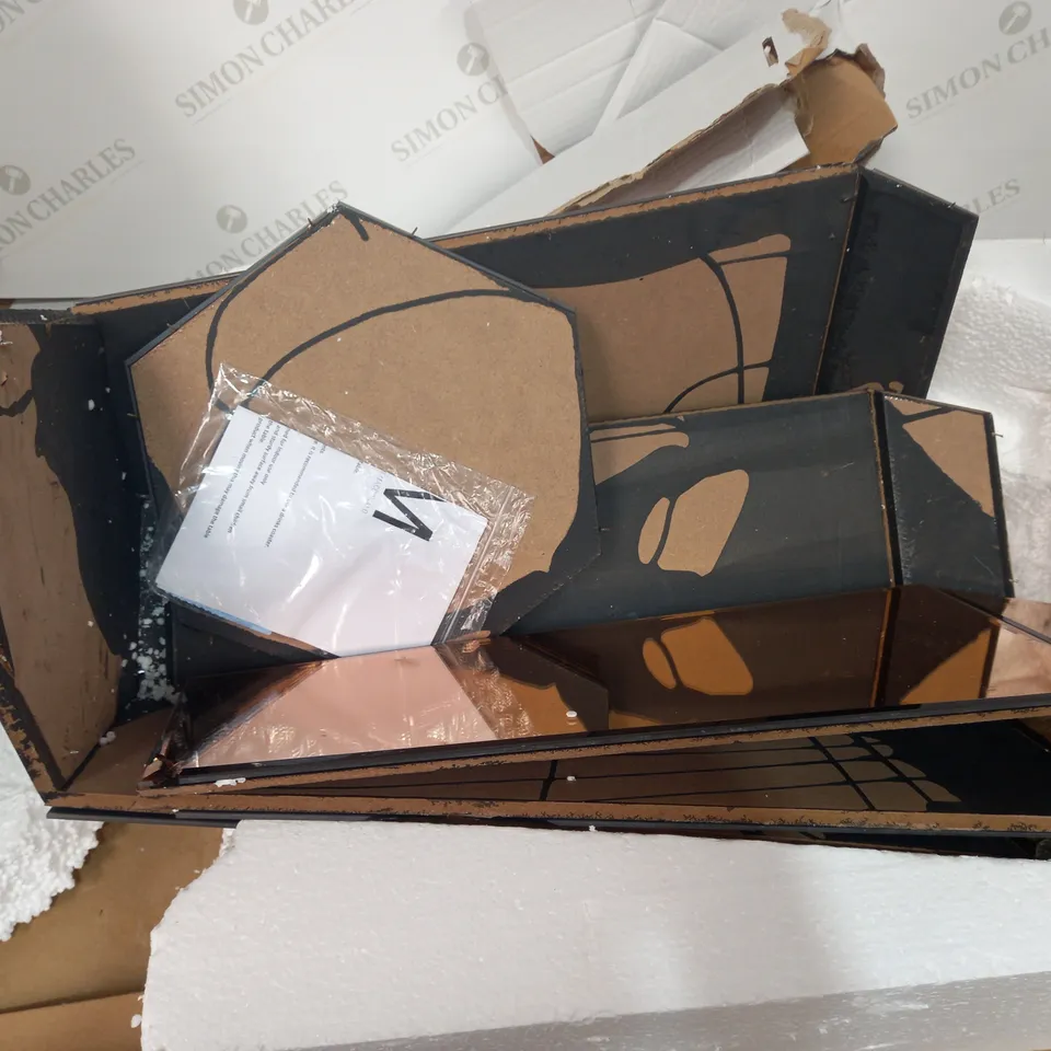 JULIEN MACDONALD GEOMETRIC MIRRORED SIDE TABLE - ROSE GOLD 