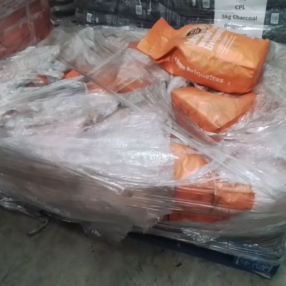 PALLET CONTAINING LARGE AMOUNT OF BRAND NEW BBQ WOOD FREE BRIQUETTES 