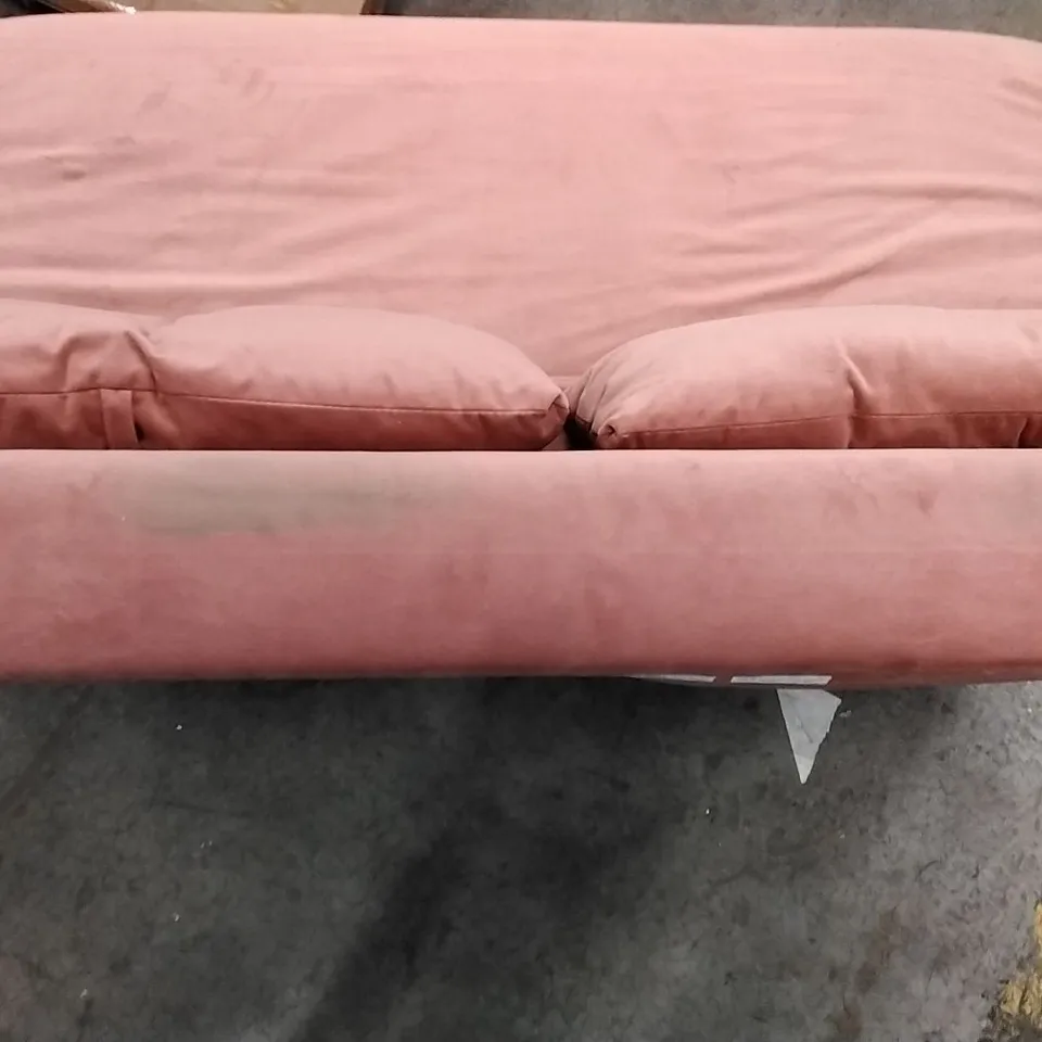 DESIGNER PINK VELVET SOFA BED