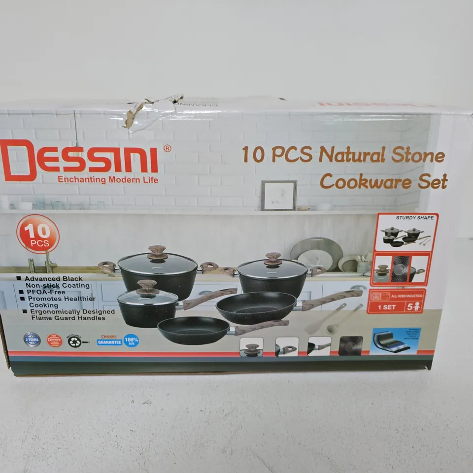 DESSINI 10-PIECE NATURAL STONE COOKWARE SET