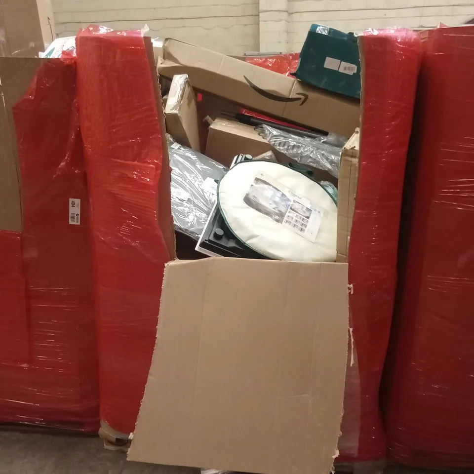 PALLET OF ASSORTED HOUSEHOLD GOODS AND PRODUCTS TO INCLUDE; GARMENT STEAMER, SLOW JUICER, RICE COOKER ETC