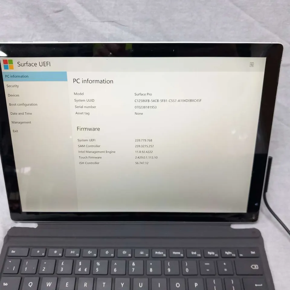 MICROSOFT SURFACE PRO 256GB