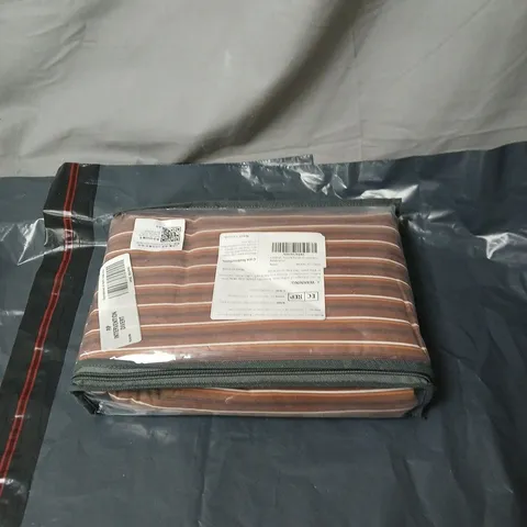 DOUBLE BED DUVET COVER SET - STRIPED BROWN 