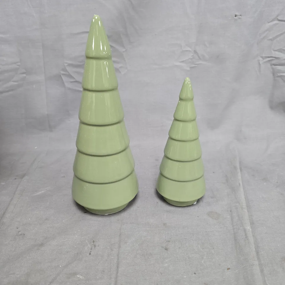 SET OF 2 CERAMIC TABLETOP TREES
