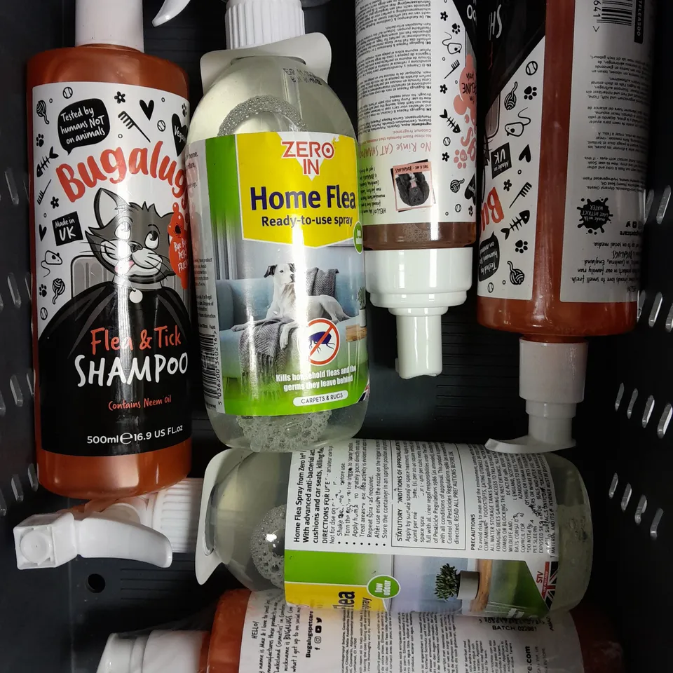 APPROXIMATELY 10 ASSORTED PET CARE PRODUCTS TO INCLUDE BUGALUGS SHAMPOO, HOOF MENDER, CANINE JOINT PLUS ETC