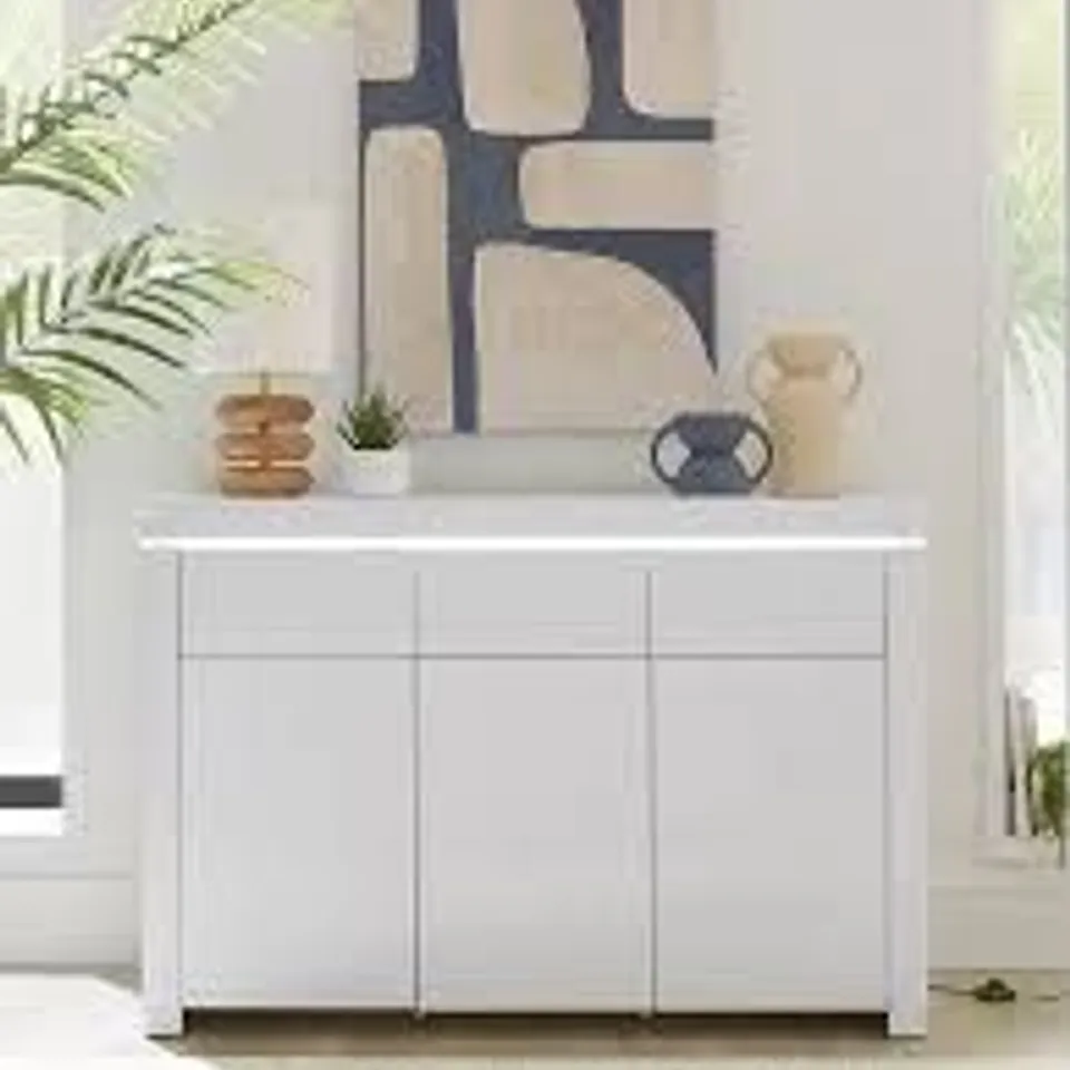 BOXED ATLANTIC WHITE LARGE SIDEBOARD (1 BOX) RRP £334.99