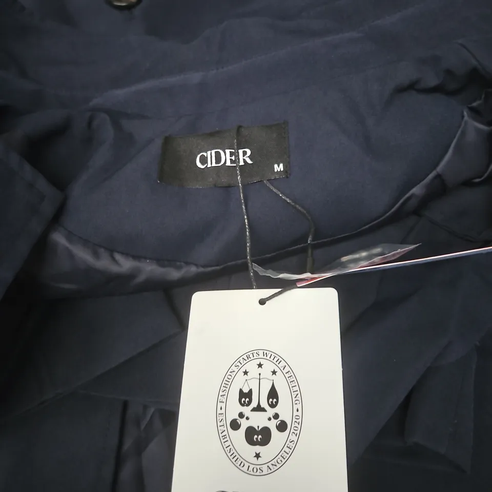 CIDER NAVY WOMEN'S COAT WITH HOOD – SIZE M
