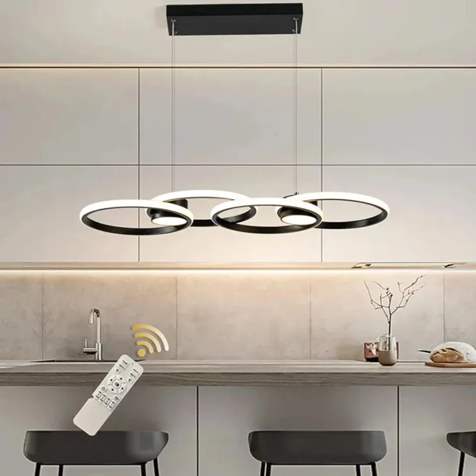 BOXED 4 LIGHT KITCHEN ISLAND GEOMETRIC LIGHT FITTING 