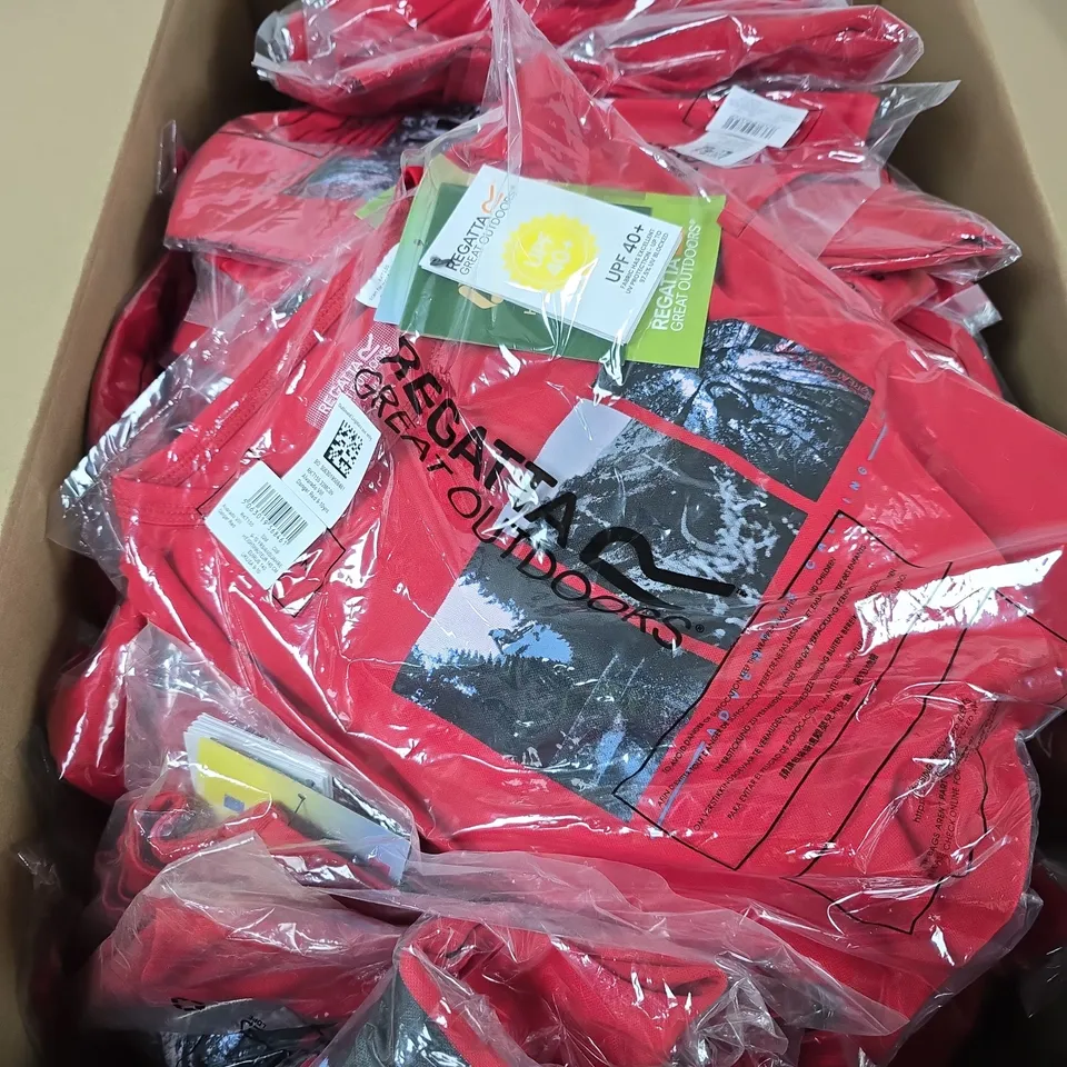 APPROXIMATELY 60 ASSORTED BRAND NEW REGATTA CHILDRENS CLOTHING ITEMS IN VARIOUS SIZES, STYLES & COLOURS TO INCLUDE LEVER JACKET, MINI SKIER JACKET ETC 