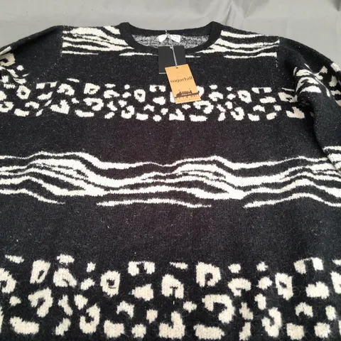 SUGARHILL DEVIN JUMPER IN ANIMAL STRIPES - UK 14