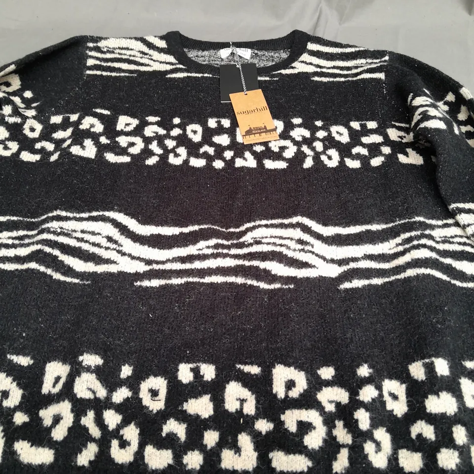 SUGARHILL DEVIN JUMPER IN ANIMAL STRIPES - UK 14 