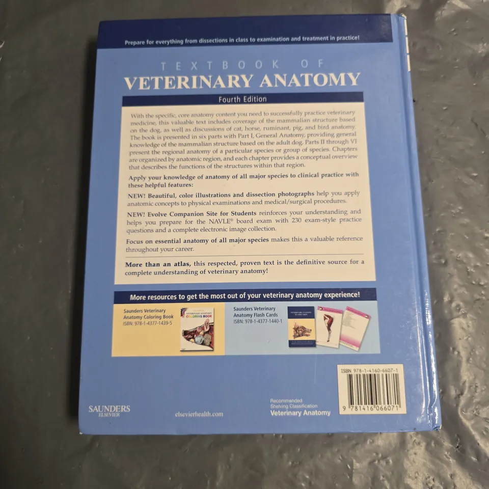 TEXTBOOK OF VETERINARY ANATOMY FOURTH EDITION