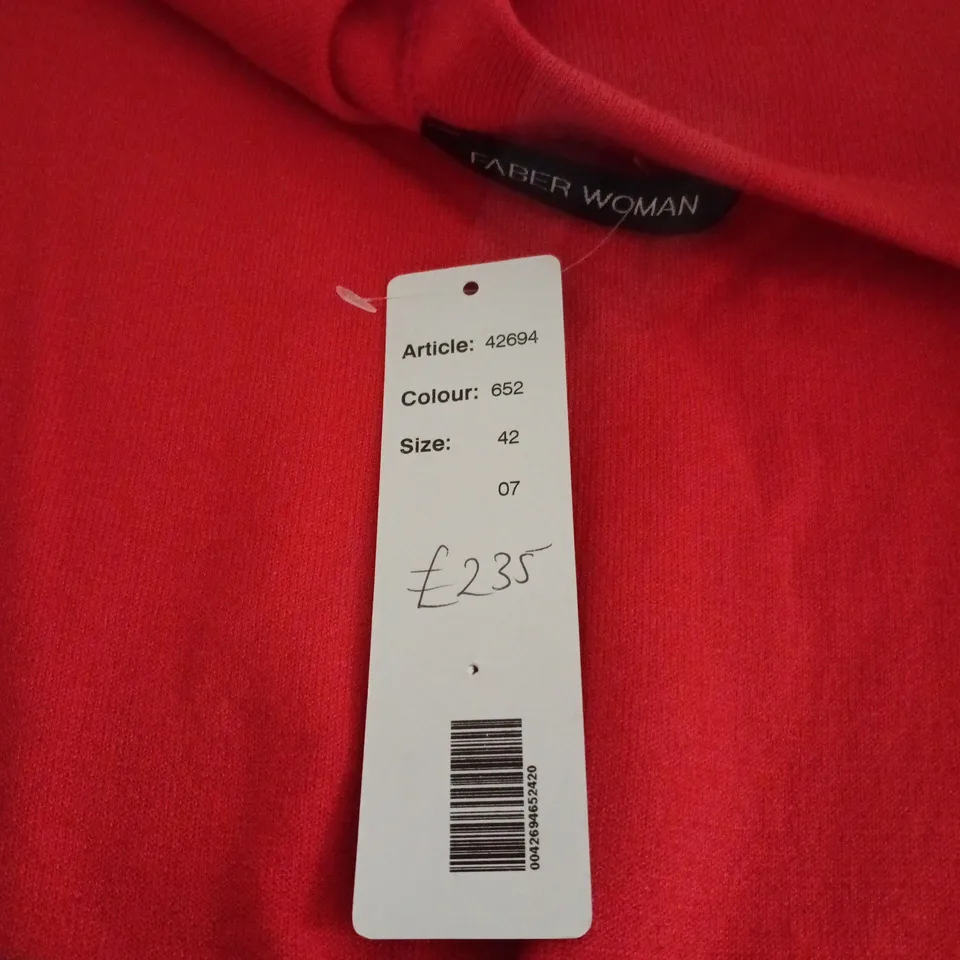 FABER WOMAN KNITWEAR RED/MULTI PATTERN DRESS UK 14 TAGGED