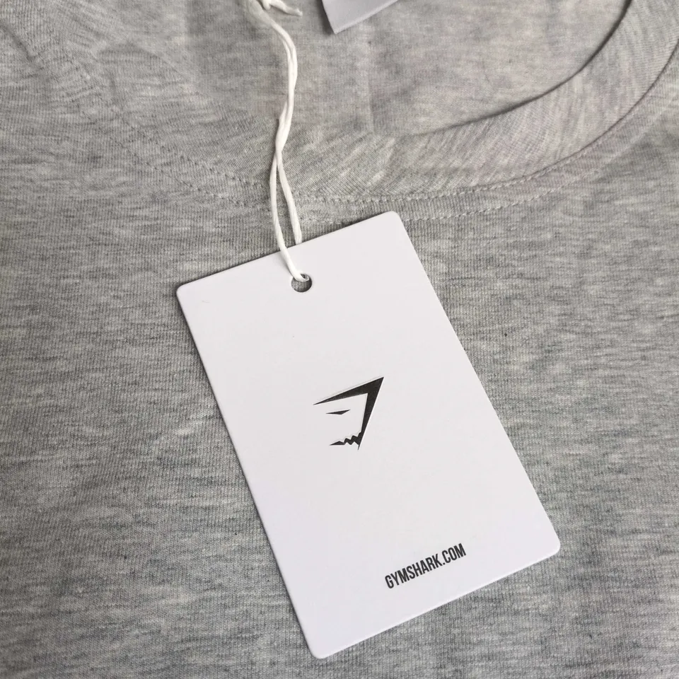 GYMSHARK POWER T-SHIRT, GREY, OVERSIZED FIT, SIZE M