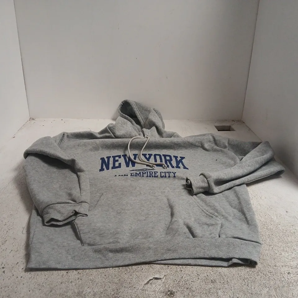 NEW YORK BROOKLYN THE EMPIRE CITY GREY MEDIUM HOODIE