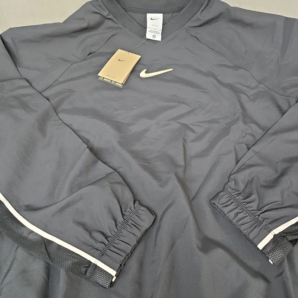 NIKE DRI-FIT LONG SLEEVE TOP, DARK GREY, UK M