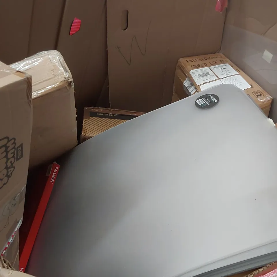PALLET OF ASSORTED ITEMS INCLUDING: SAFE, OFFICE CHAIR, BAR STOOL, CHAIR MATS ECT