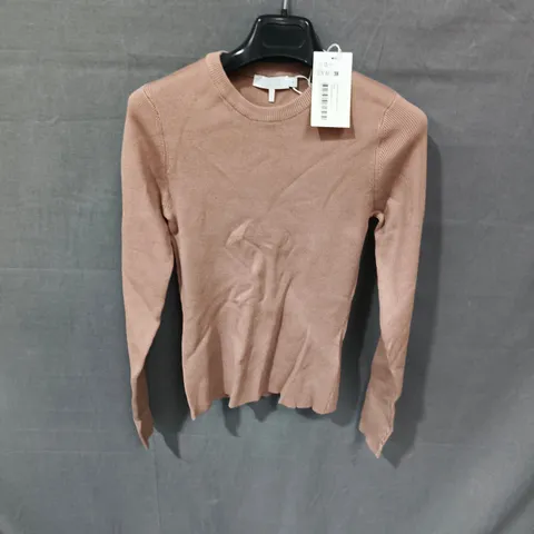 NA-KD DUSTY PINK KNIT ROUND-NECK TOP – WOMEN'S, SIZE L