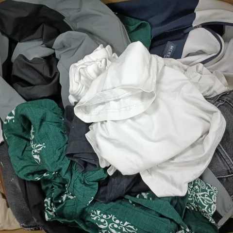APPROXIMATELY 20 ASSORTED CLOTHING ITEMS IN VARIOUS SIZES, STYLES & COLOURS TO INCLUDE BRANDS SUCH AS MCKENZIE, LK BENNET, MONTIREX, ETC - COLLECTION ONLY