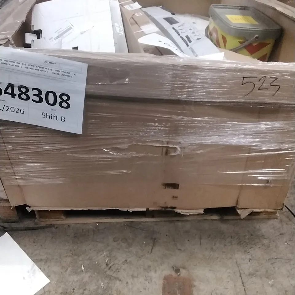 PALLET OF ASSORTED DIY, HOME IMPROVEMENT AND BUILDING PRODUCTS TO INCLUDE; PERMANENT POTHOLE REPAIR, ROOFING SHINGLES, GARDEN APEX ROOF KIT ETC