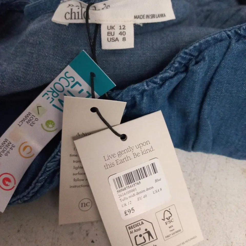NOBODYS CHILD TULLA MIDI DENIM DRESS - UK 12