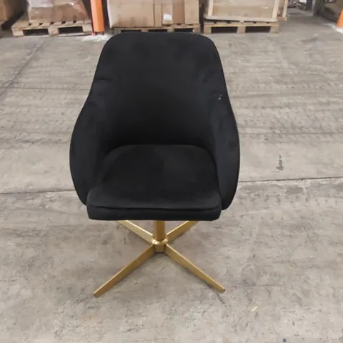 DESIGNER BLACK VELVET DINING CHAIR