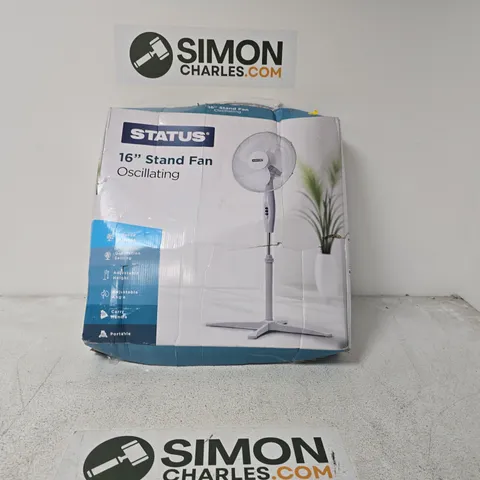 STATUS 16" STAND FAN OSCILLATING – BOXED