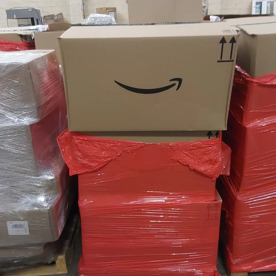 PALLET CONTAINING A LARGE QUANTITY OF HOUSEHOLD PRODUCTS. INCLUDING WIG, BAGS, HAT, ICE CUBE TRAYS ETC 